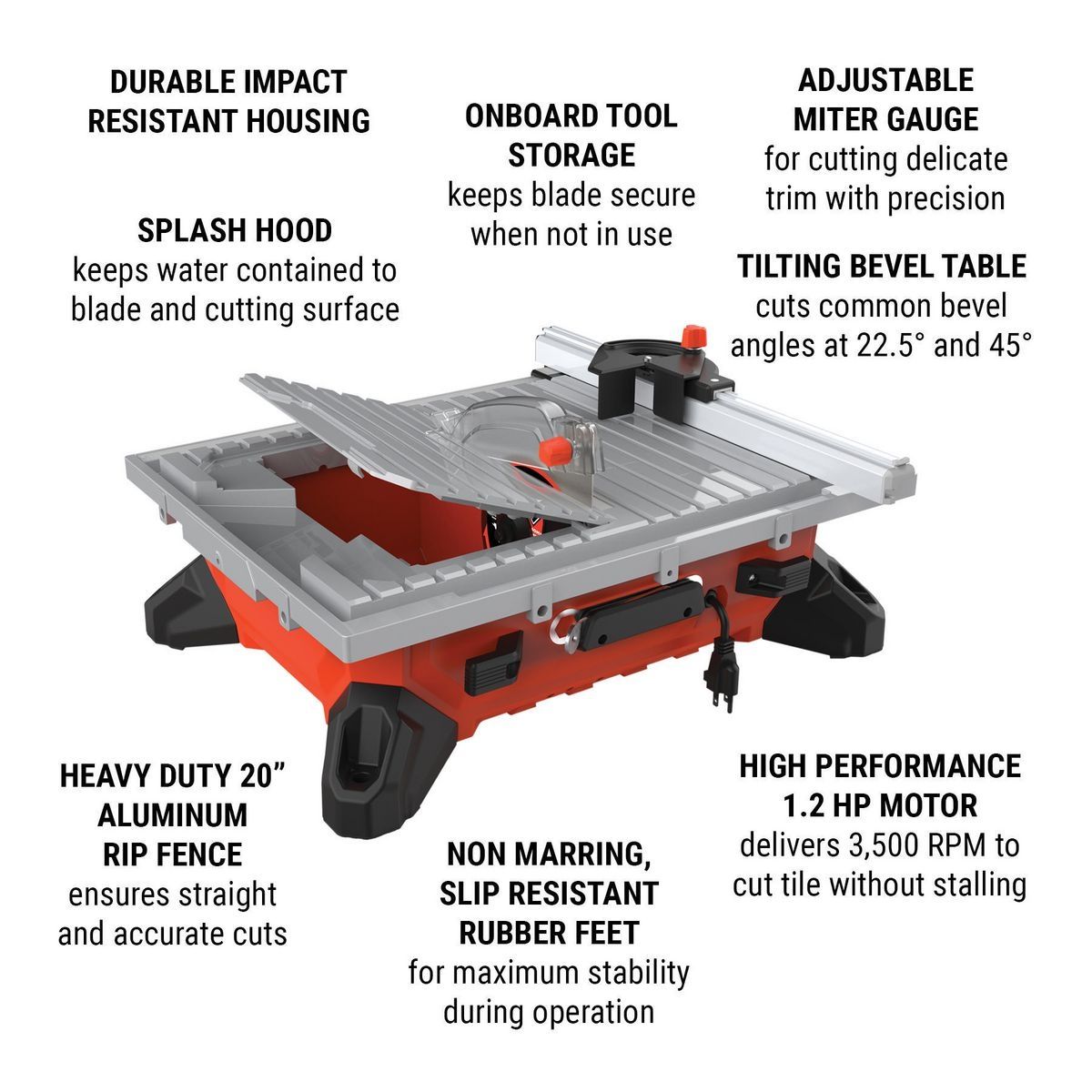 6.5 Amp 7 in. Table Top Wet Tile Saw Z936