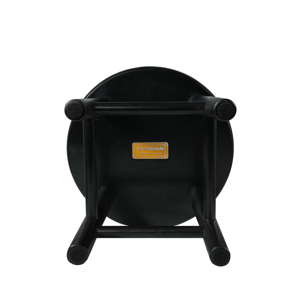 9" Black Solid Wood Stool T10355