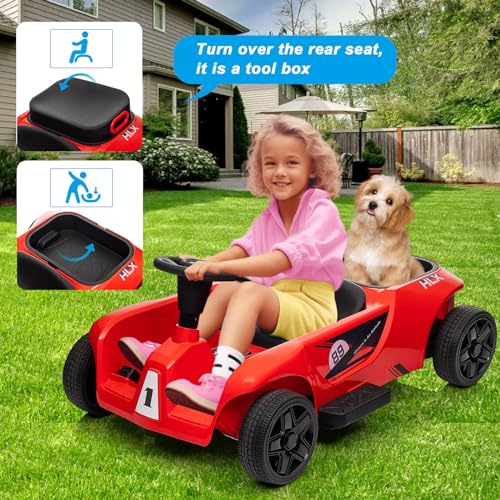 2-Seater Kids Ride On Car Go Kart with Remote Control, 3 Speeds, Red Y432