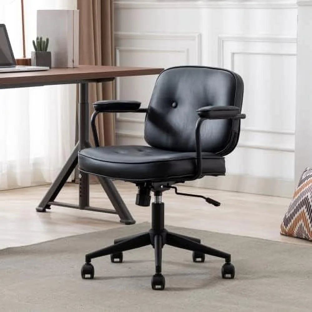 Beige Linen Fabric Armless Office Chair with Wheels D5164