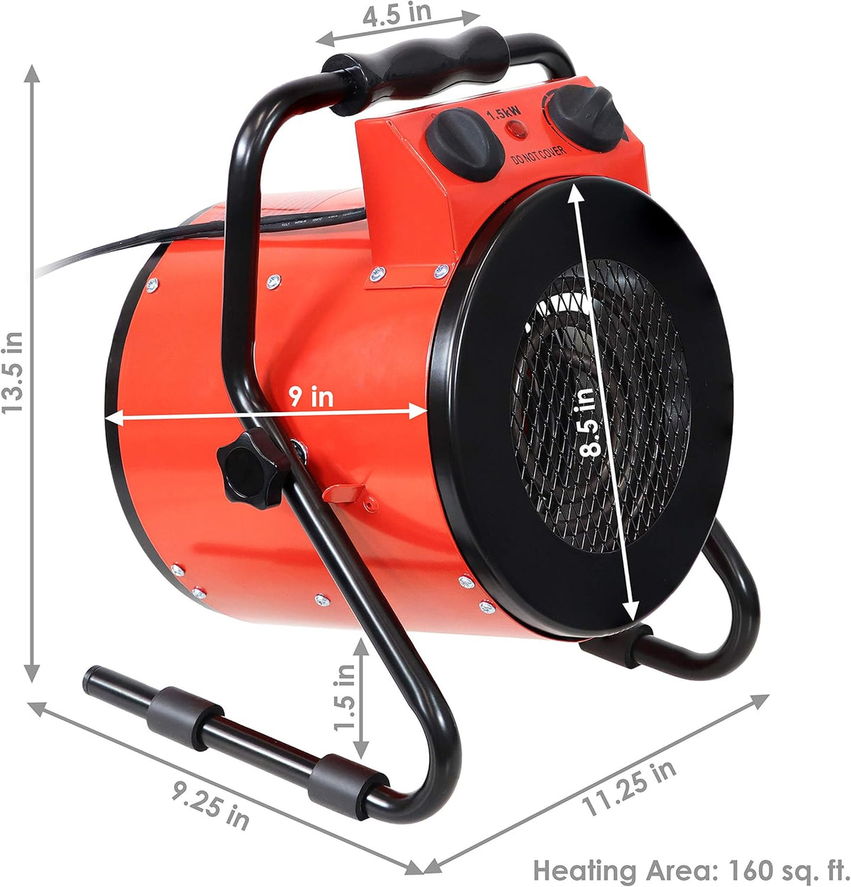Portable Electric Space Heater with Carrying Handle 1500W L614