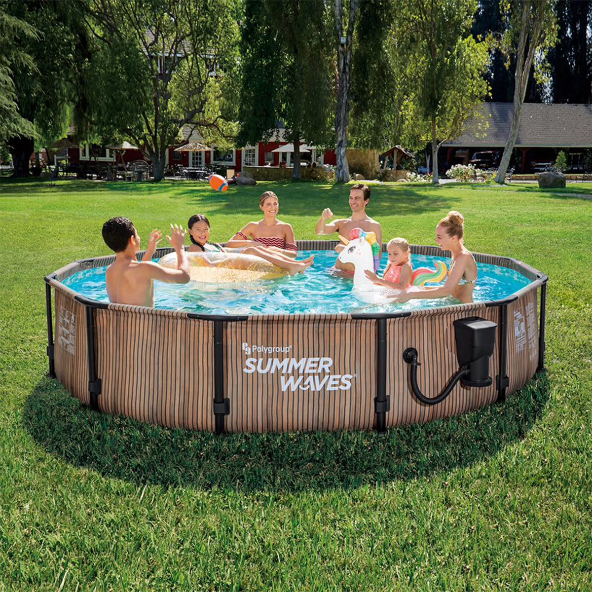 12ft x 30in Above Ground Frame Pool with Filter V4315