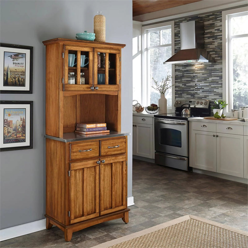 2 Drawer Wood Buffet with Hutch D647083