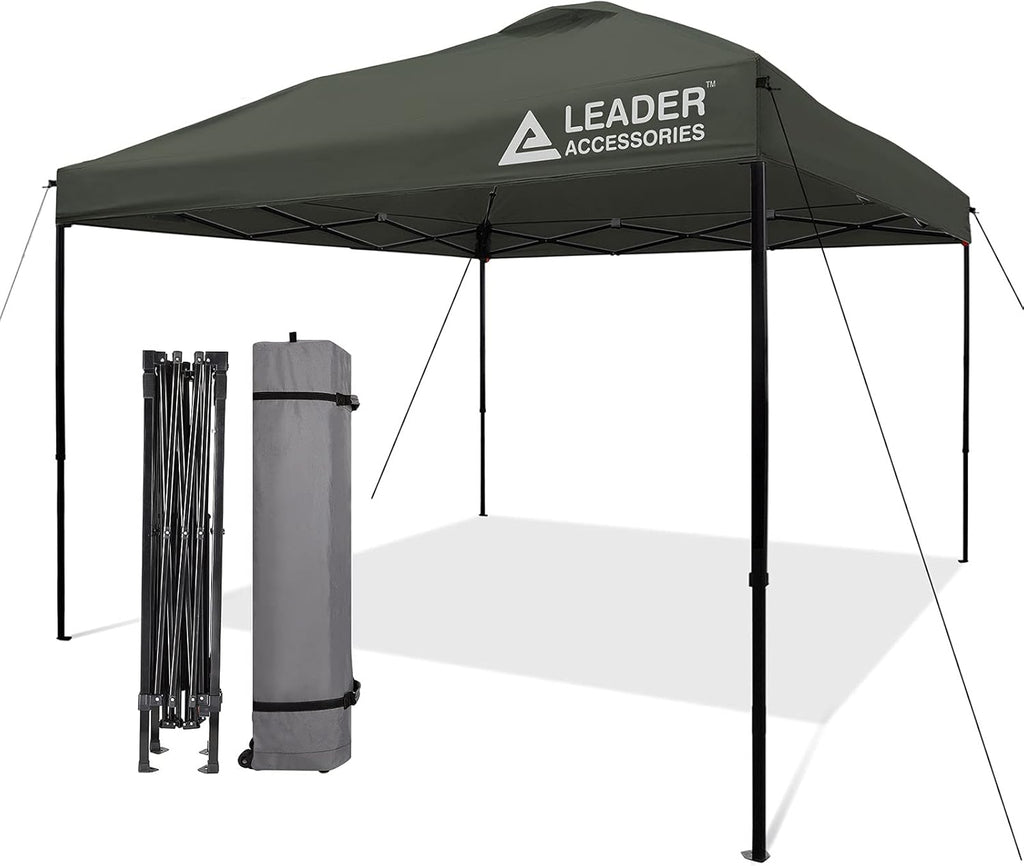 10'x10' Pop-Up Canopy Tent with Wheeled Carry Bag, Beige R16166