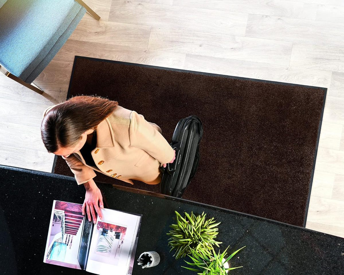 Indoor Outdoor Entrance Floor Mat Nylon Rubber 45 x 95 Gray O306182