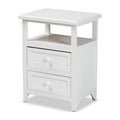 White Finished Wood 2-Drawer Nightstand W75411
