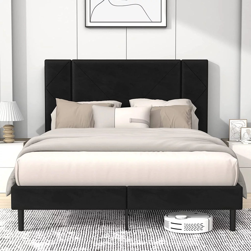 Queen Velvet Upholstered Bed Frame H76719