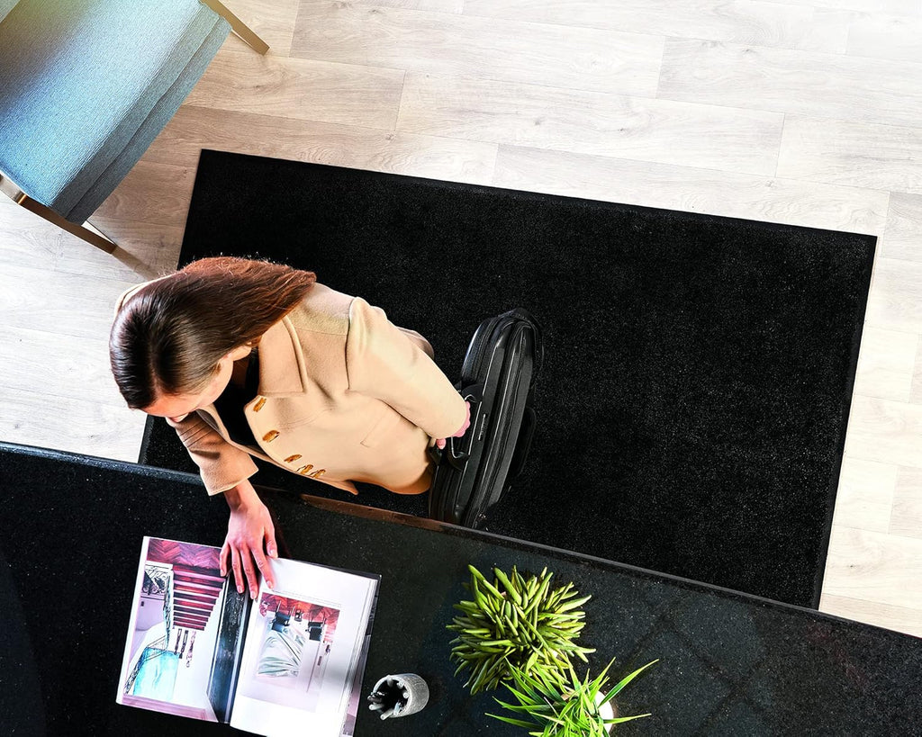 Indoor Outdoor Entrance Floor Mat Nylon Rubber 45 x 95 Gray O306182