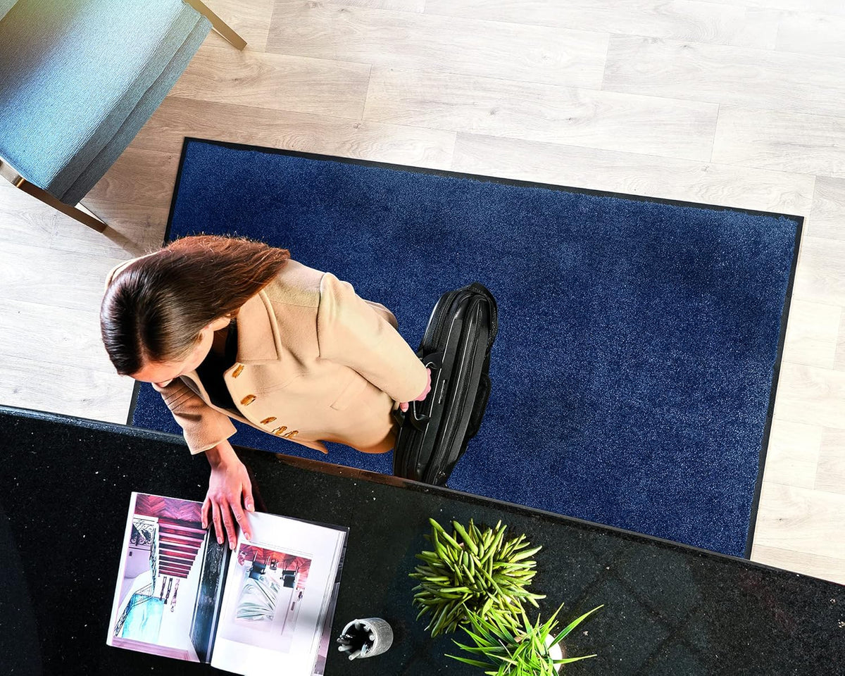 Indoor Outdoor Entrance Floor Mat Nylon Rubber 45 x 95 Gray O306182