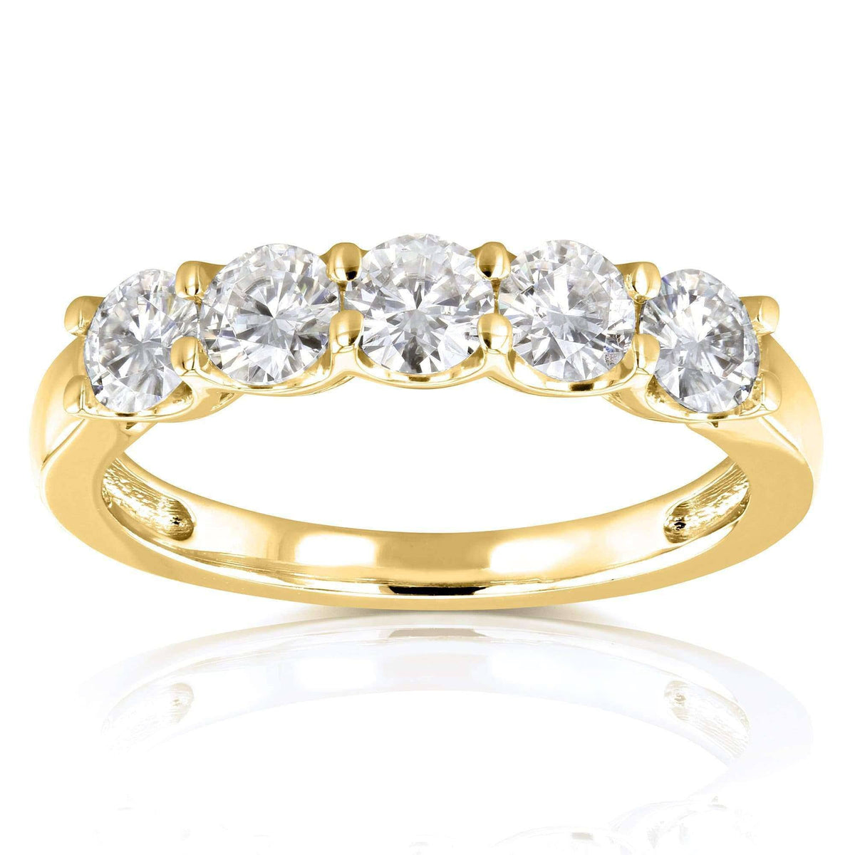 4/5 Carat Round Brilliant Near Colorless Moissanite Bridal Wedding Band 14K White Gold A760