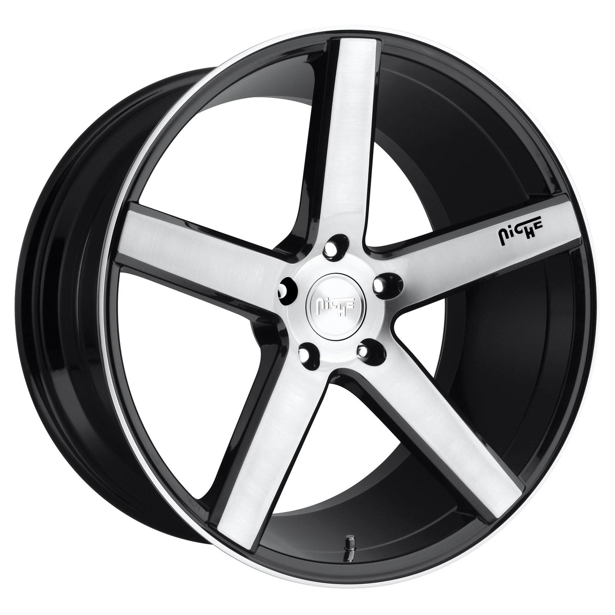 19x8.5 Gloss Black Brushed Wheel D4459