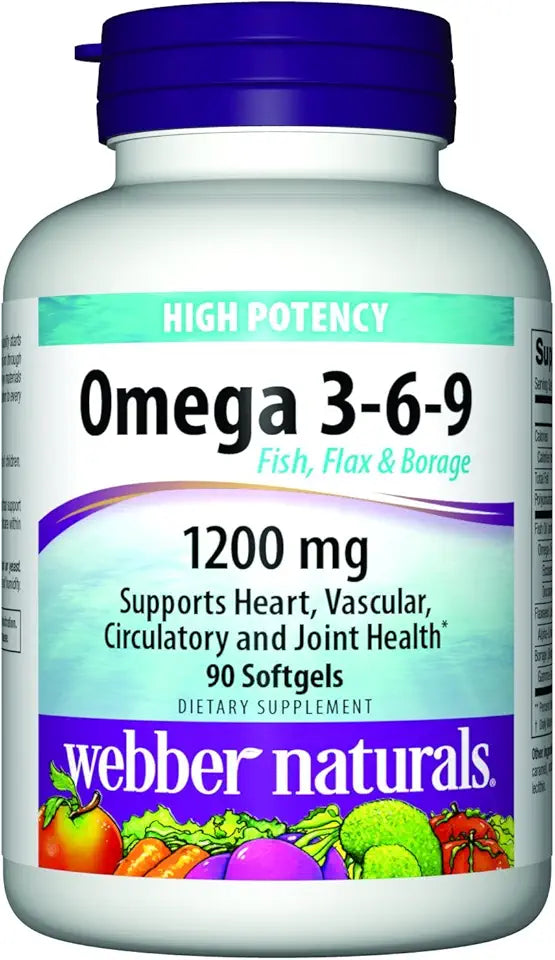 Omega 3-6-9 Flaxseed Fish Borage Oil Softgels 90 Count N48635