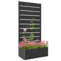 Black Raised Garden Bed with Trellis G20975
