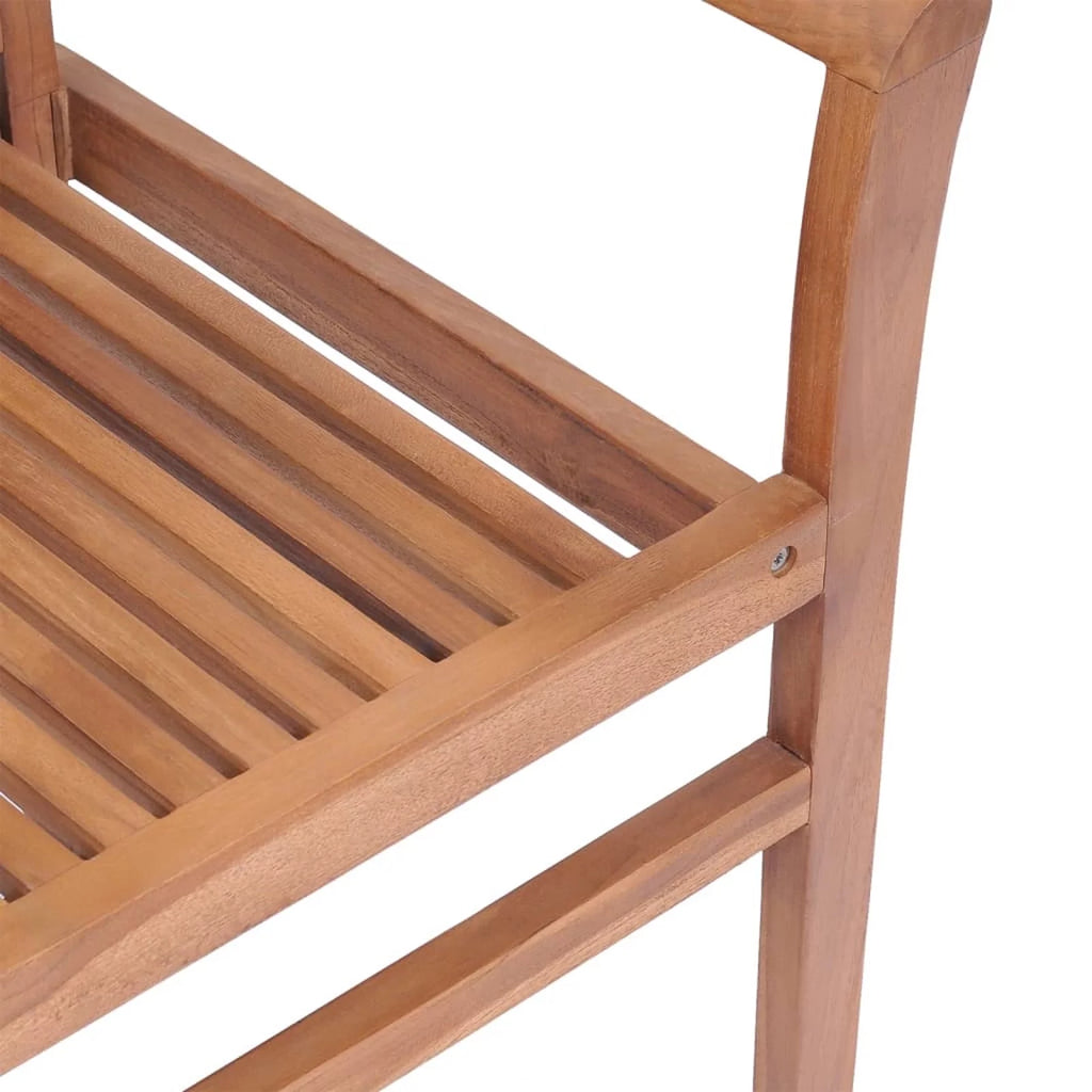 6 Pcs Teak Wood Dining Chairs with Anthracite Cushions D7371