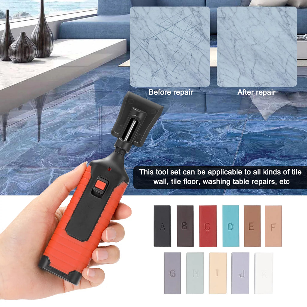 Ceramic Tile Repairing Tool Set with 11 Wax Bar J6502
