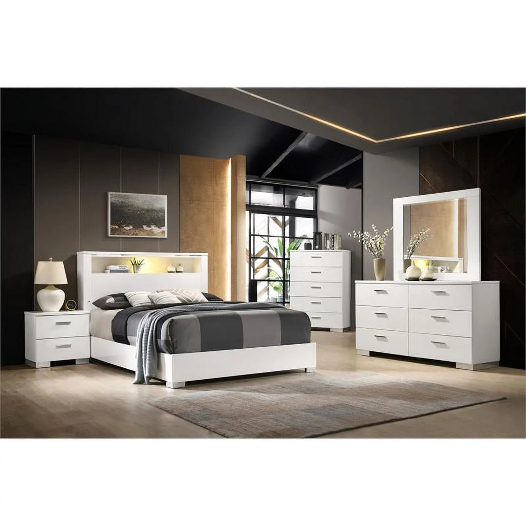 White 5 Drawer Bedroom Chest P476398