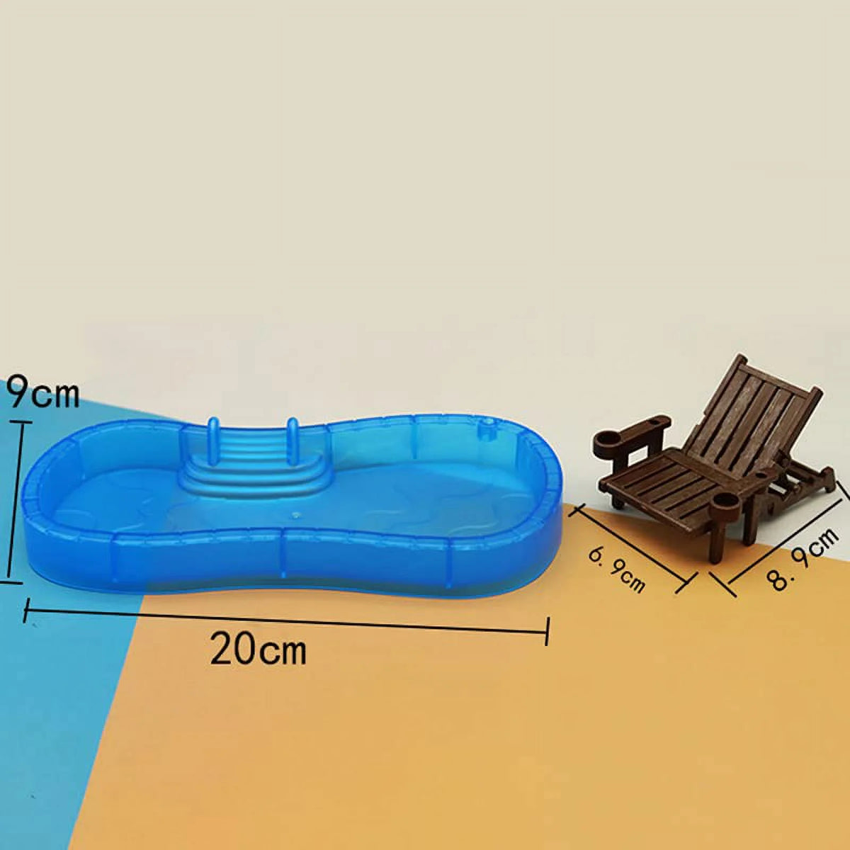 1 Set Mini Swimming Pool Beach Chair Dollhouse Decoration V946680