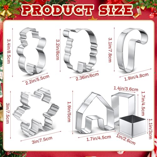 7 Pcs Stainless Steel Christmas Mug Topper Cookie Cutters U468219