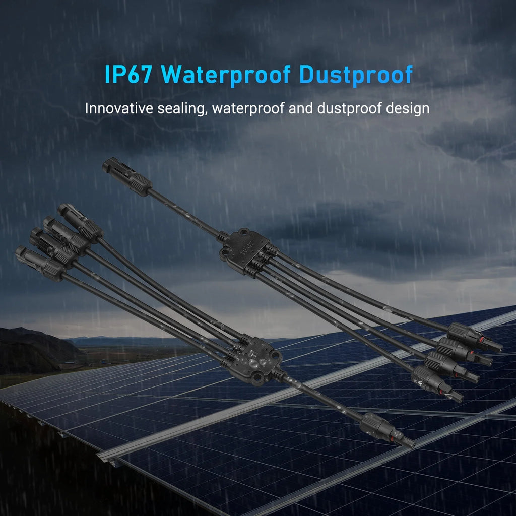 4-Way Solar Cable Connector Self-locking IP67 Waterproof 12AWG D1940