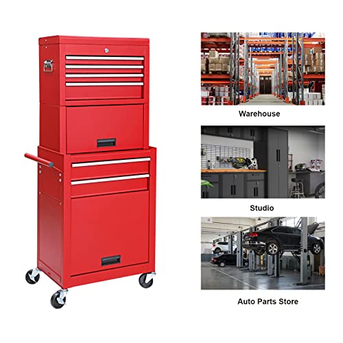 Black 3 Drawer Rolling Tool Cabinet with Adjustable Shelf C672