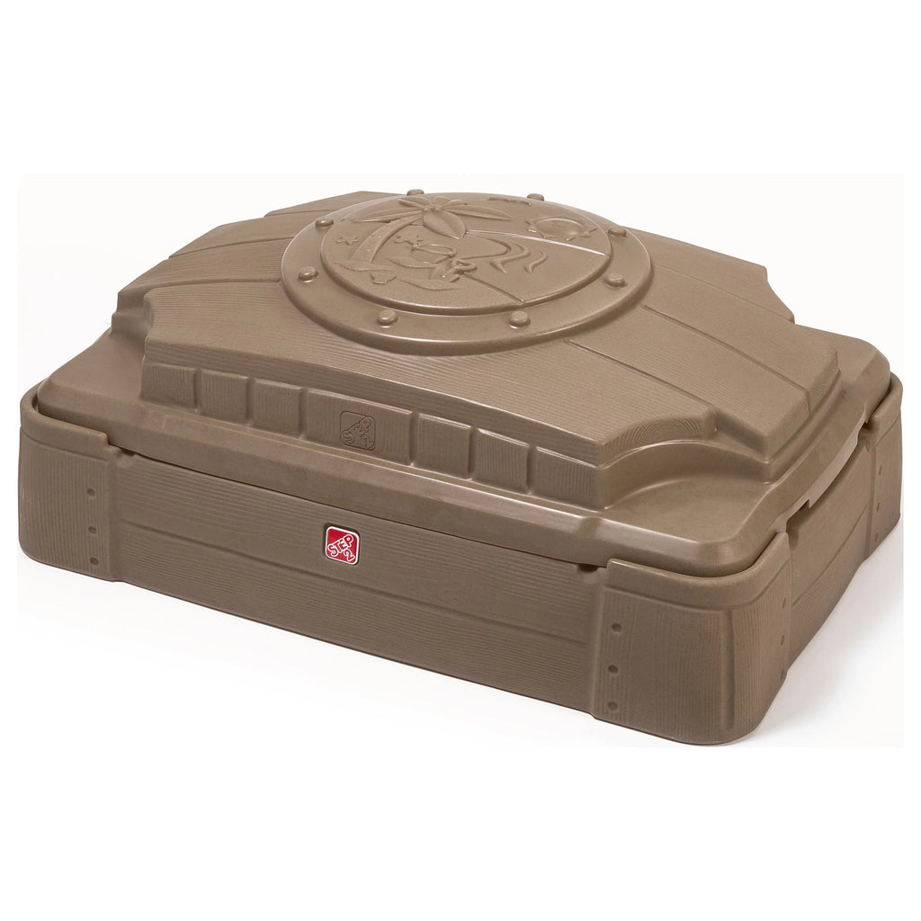 Brown Plastic Kids Sandbox with Cover K587322
