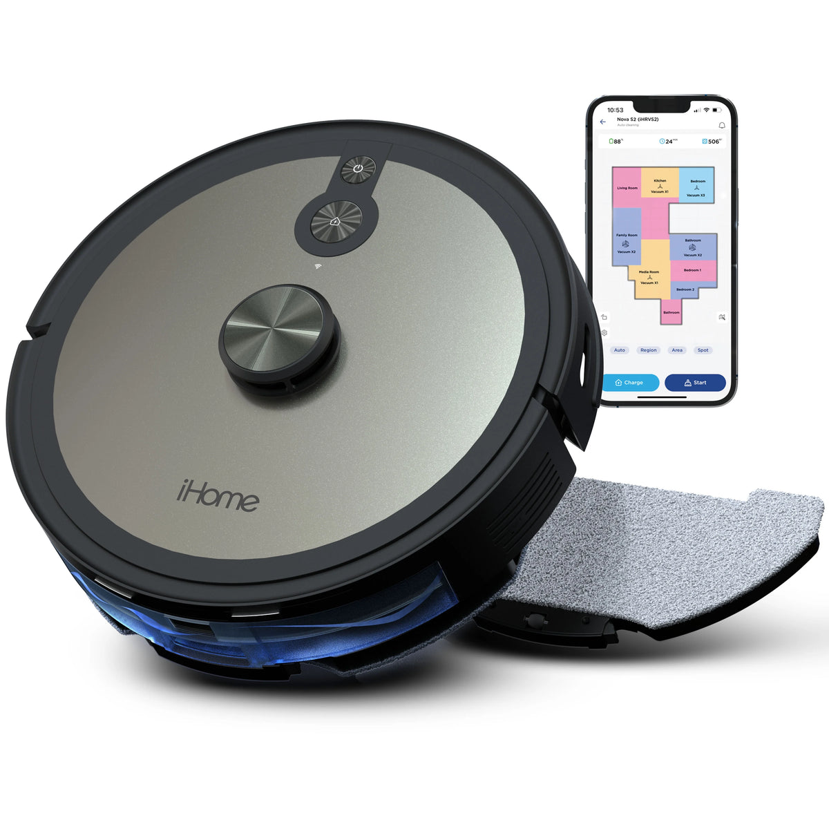 Robot Vacuum and Mop with LIDAR Mapping N120