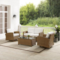 4Pc Swivel Rocker Conversation Set White Weathered Brown E15063