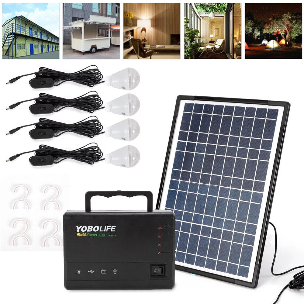 Portable Solar Panel Power Storage Generator Kit F99773