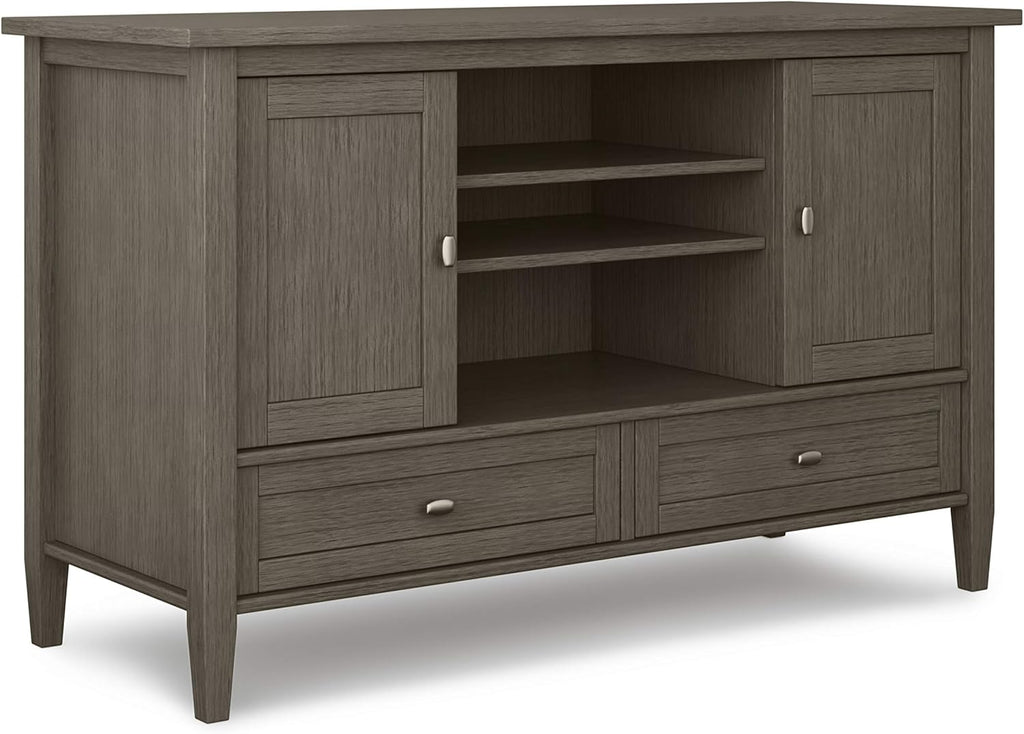Black 47 inch Wide Solid Wood TV Media Stand J316