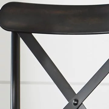 Antique Black Metal Dining Chairs Set of Two X581370