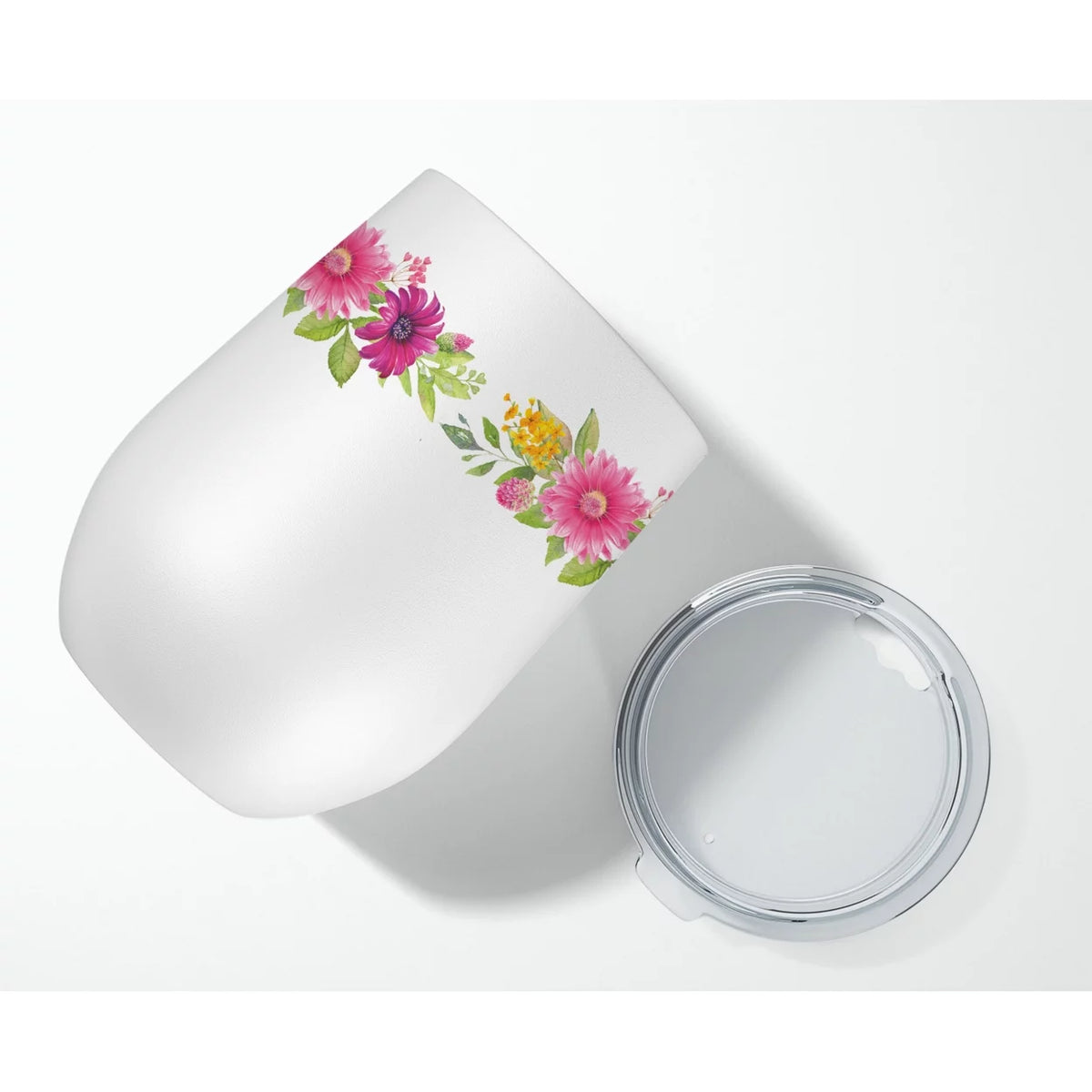 Sealyham Terrier Pink Flowers Stainless Steel 12 oz Stemless Wine Glass Z51480