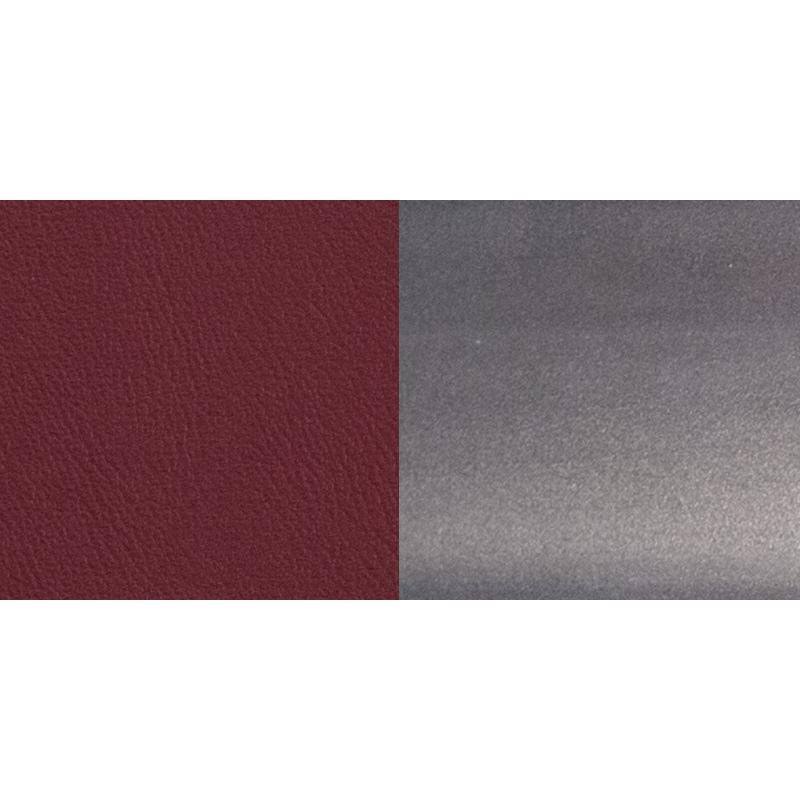 Ladder Back Metal Barstool with Burgundy Vinyl Seat D8153
