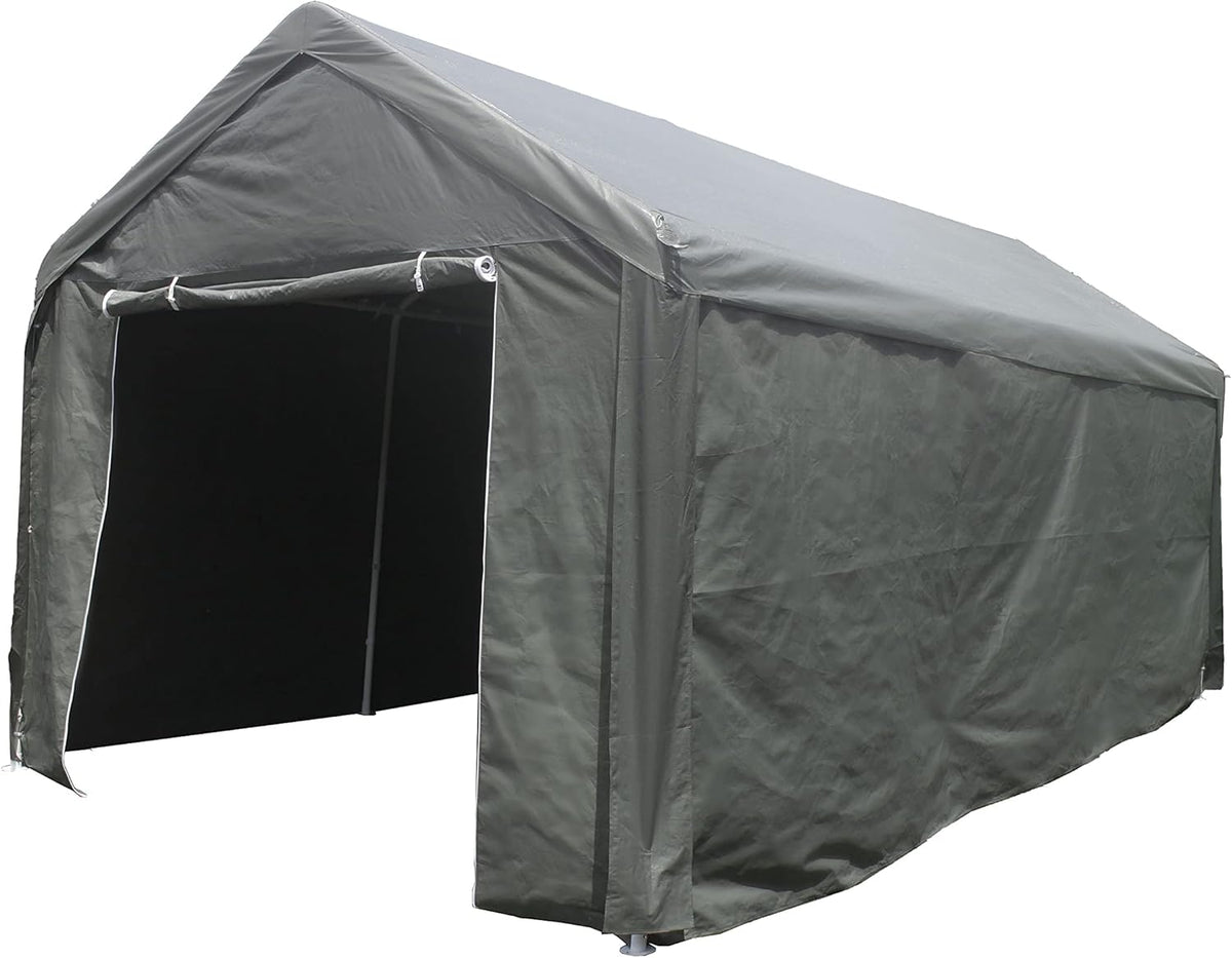 Beige 10 x 20 x 8.5 Feet Canopy Tent Shelter with Sidewalls N568760