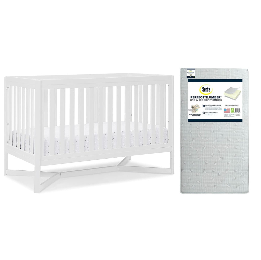 4-in-1 Convertible Crib and Dual Sided Crib & Toddler Mattress P114873