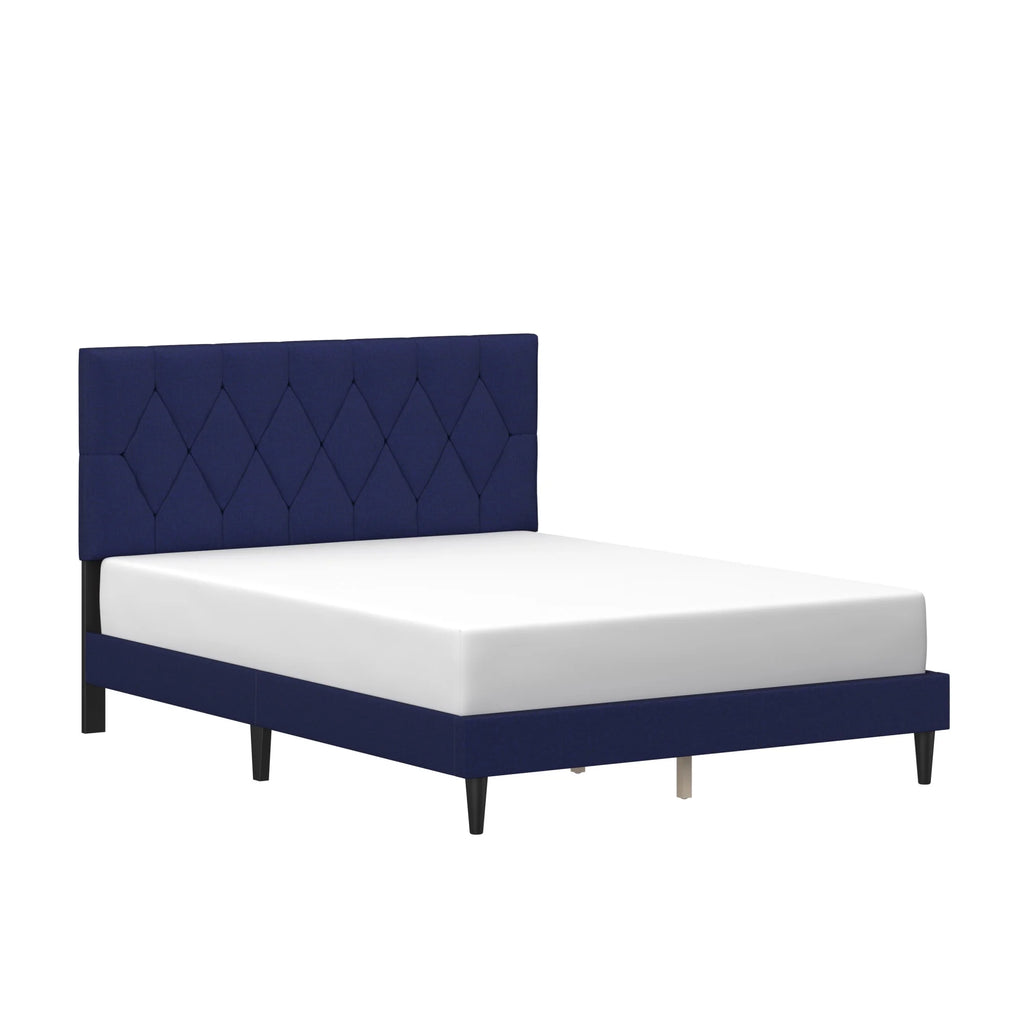 Gray Diamond Tufted Upholstered Queen Platform Bed J4598