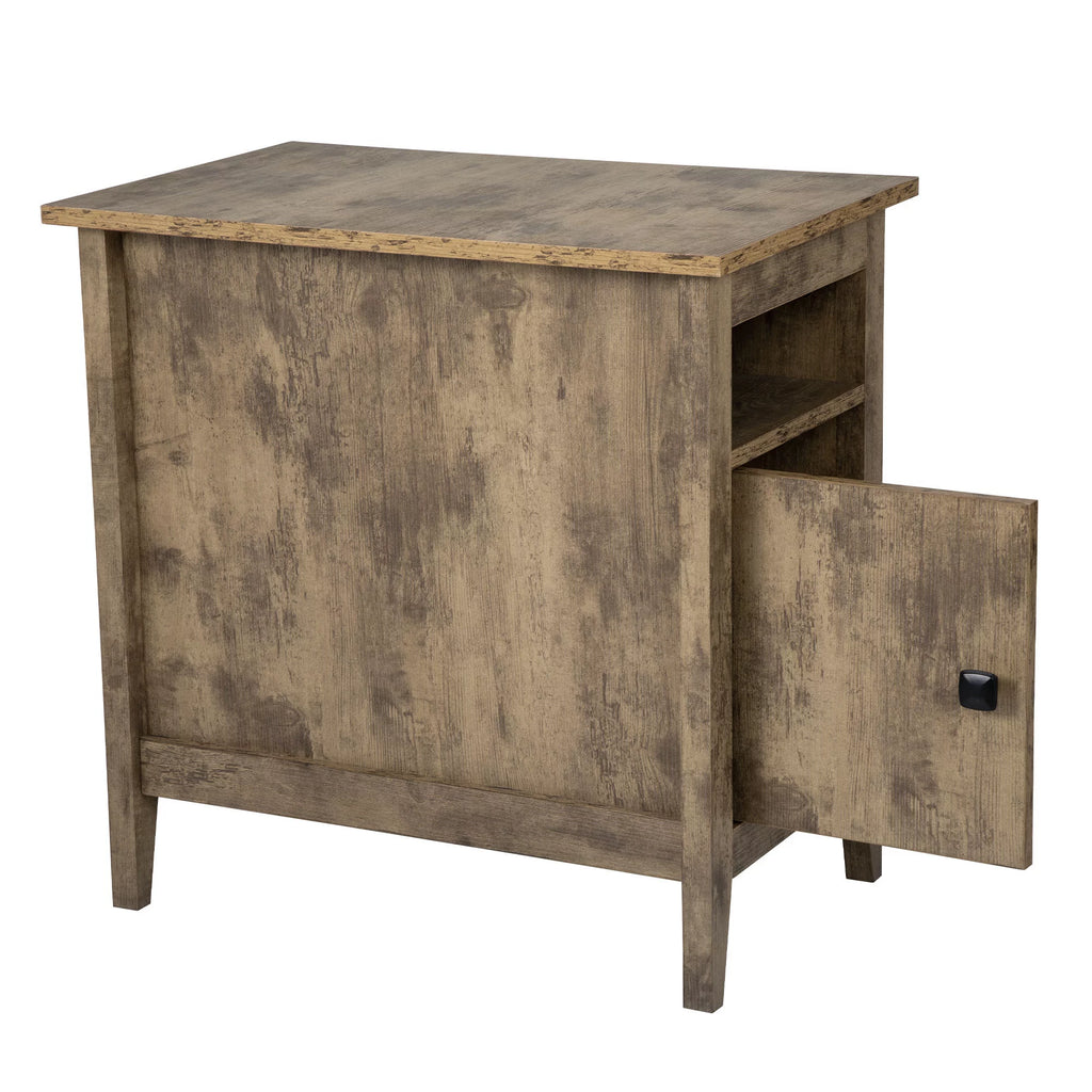 Set of 2 Wood Side Table with Cabinet and Shelf R520071