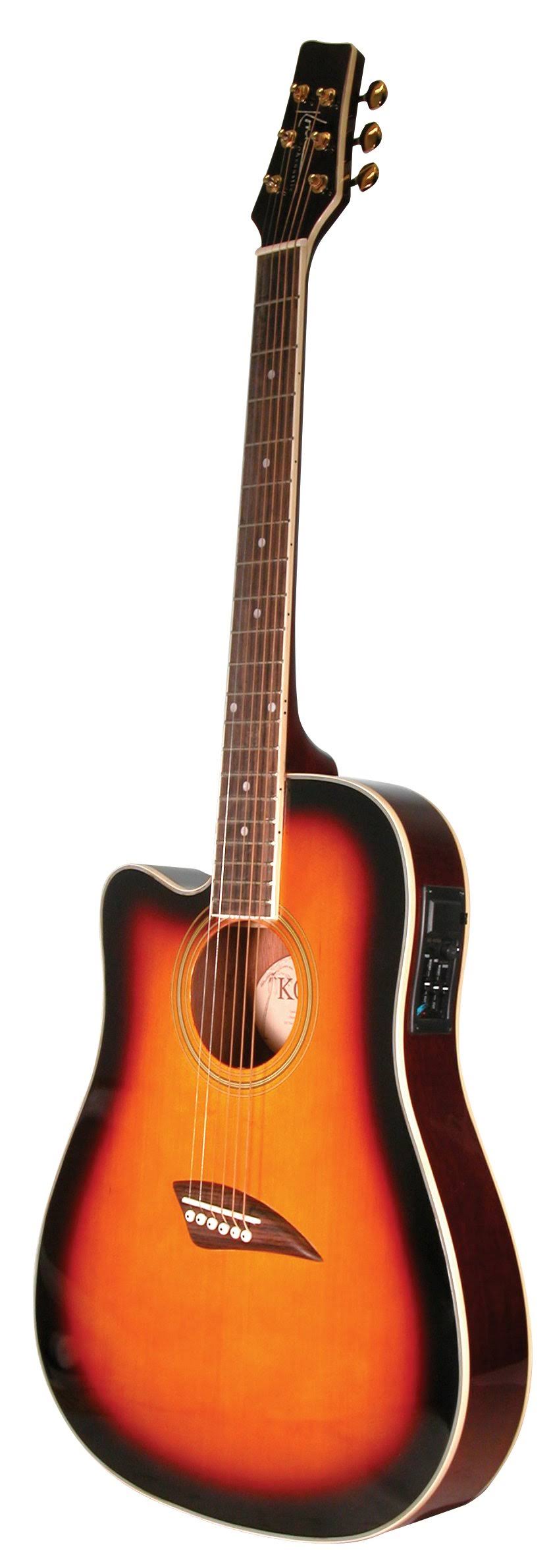 Left Handed Thin Body Acoustic Electric Guitar Sunburst G1076