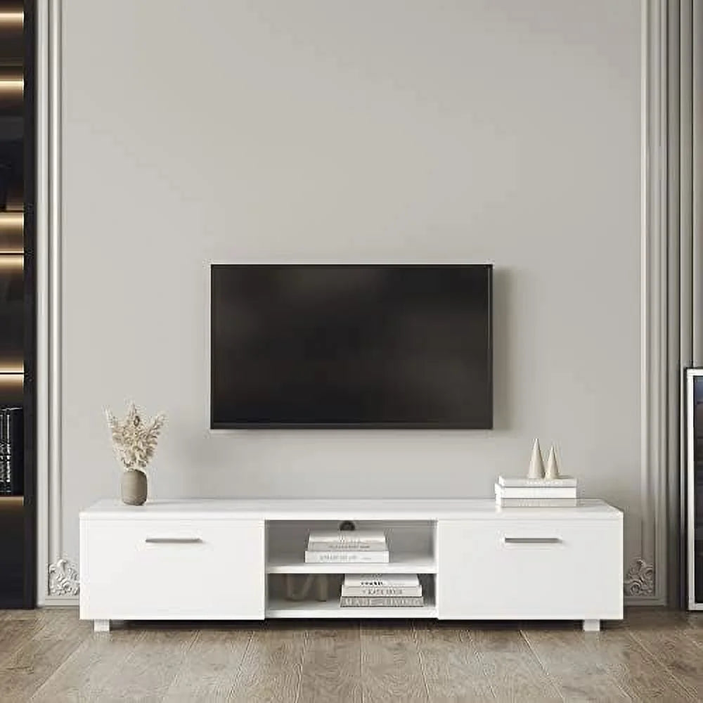 Modern 2 Cabinet Wood TV Stand for 65 inch TV D973981