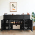 Black Sideboard Buffet Cabinet with 3 Drawers S38449