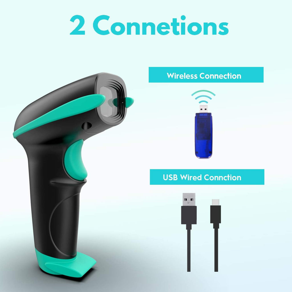 2D Wireless Barcode Scanner with Stand Pack of 2 Q347