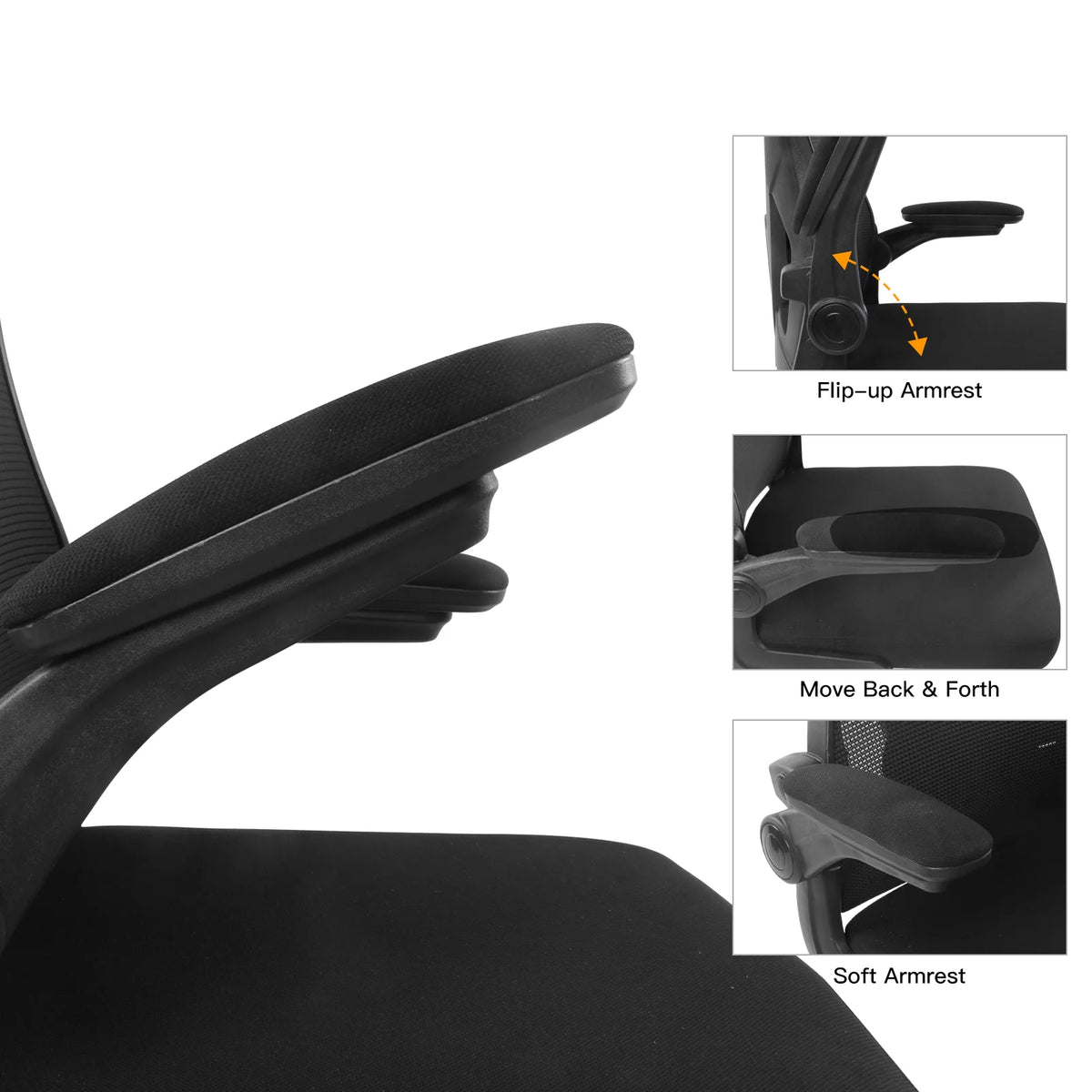 Black Ergonomic Mesh Office Chair with Adjustable Height D856
