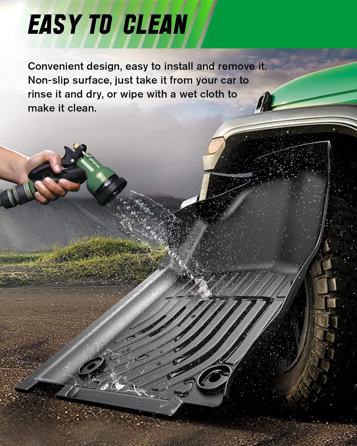 Black TPE Car Floor Mats Full Set C62205