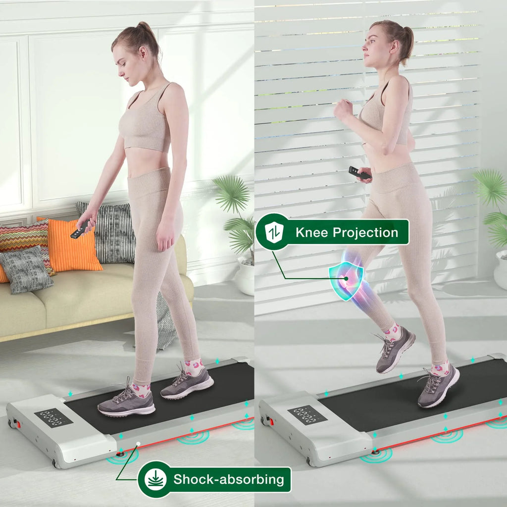 White Portable Under Desk Treadmill S199