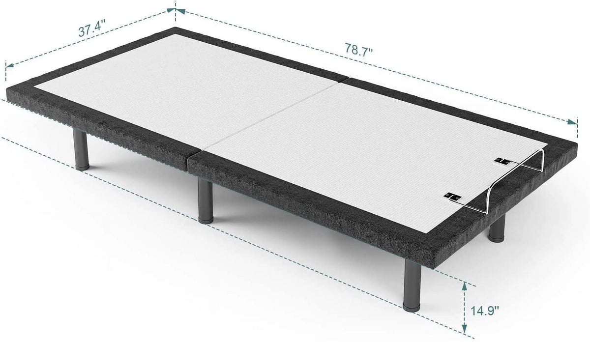 Twin Adjustable Bed Frame with 3-Speed Massage T15276