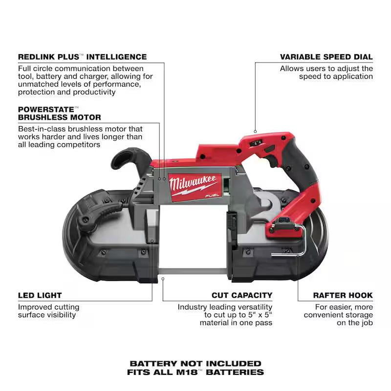 18V Lithium-Ion Brushless Cordless Deep Cut Band Saw with Reciprocating Saw O1911