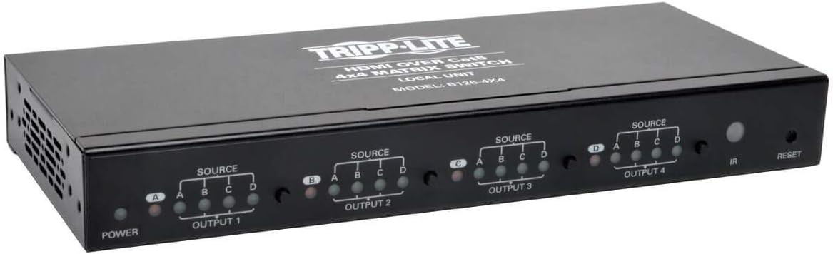 4x4 HDMI Over Cat5 / Cat6 Matrix Splitter Switch, Black I5270