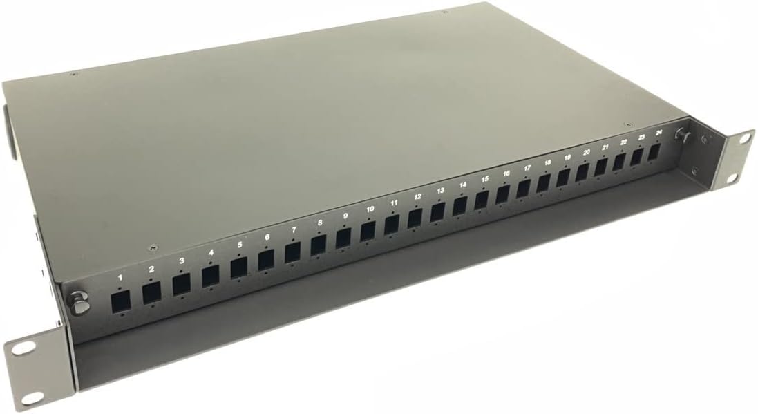 1U 19 24 Port SC Simplex/LC Duplex Fiber Optic Rack Mount Patch Panel Aluminum Alloy Pack of 2 G7699