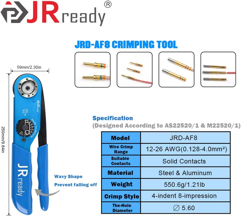 Eight Indent Crimping Tool Kit with 37 Positioner and GO NO GO GAUGE M58910
