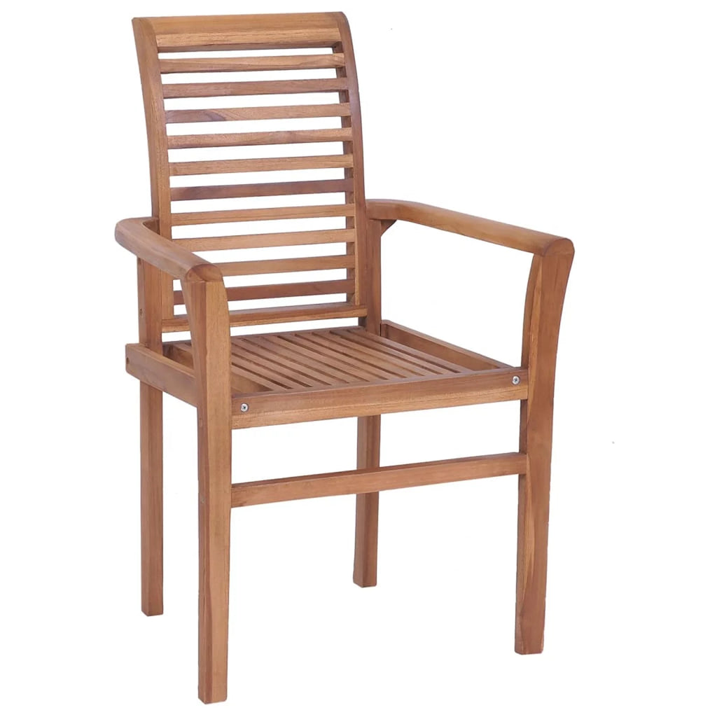 6 Pcs Teak Wood Dining Chairs with Anthracite Cushions D7371