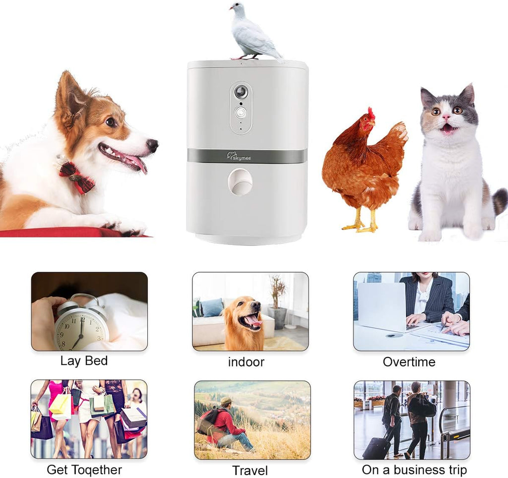 Dog Camera Treat Dispenser WiFi Full HD Pet Camera with Two-Way Audio and Night Vision O456